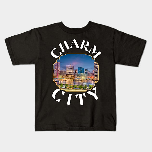 CHARM CITY DESIGN Kids T-Shirt by The C.O.B. Store